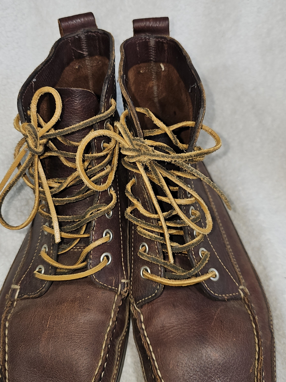 L.L. Bean Handsewn Moccasins, Ranger Moc Signature Leather Boots Men's 12 D. - Picture 10 of 16